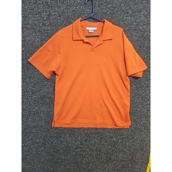 Vintage Nike Golf Polo Shirt Men's Large Orange Y2K Mesh Vent Swoosh - Picture 2 of 12
